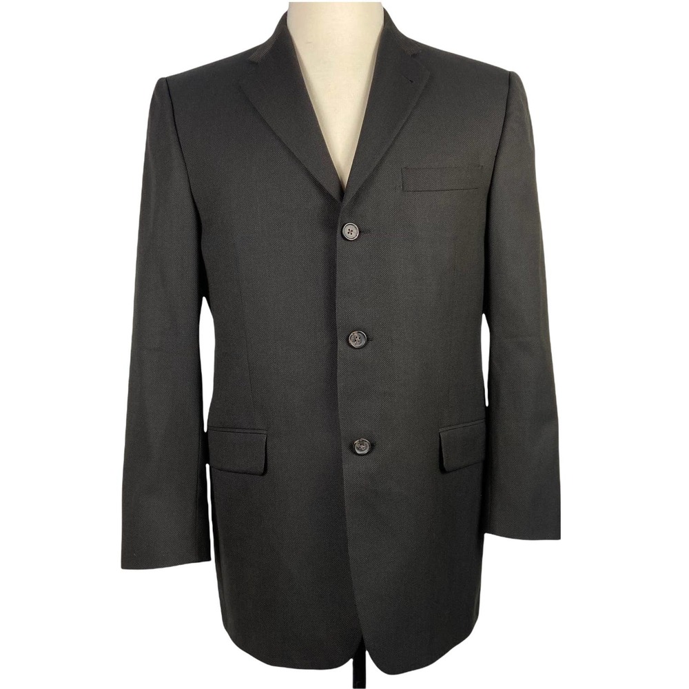 Burberry London Nordstrom Dark Brown 100% Wool Mens Jacket Size 40R
